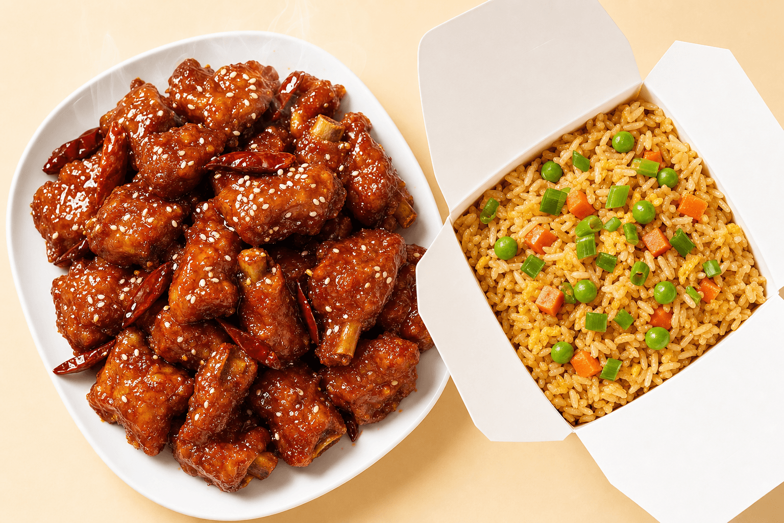 General Tso's Ribs w.Fried Rice