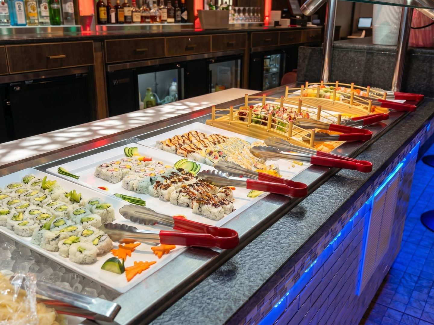 The sushi bar on the buffet line at Golden Palace Buffet