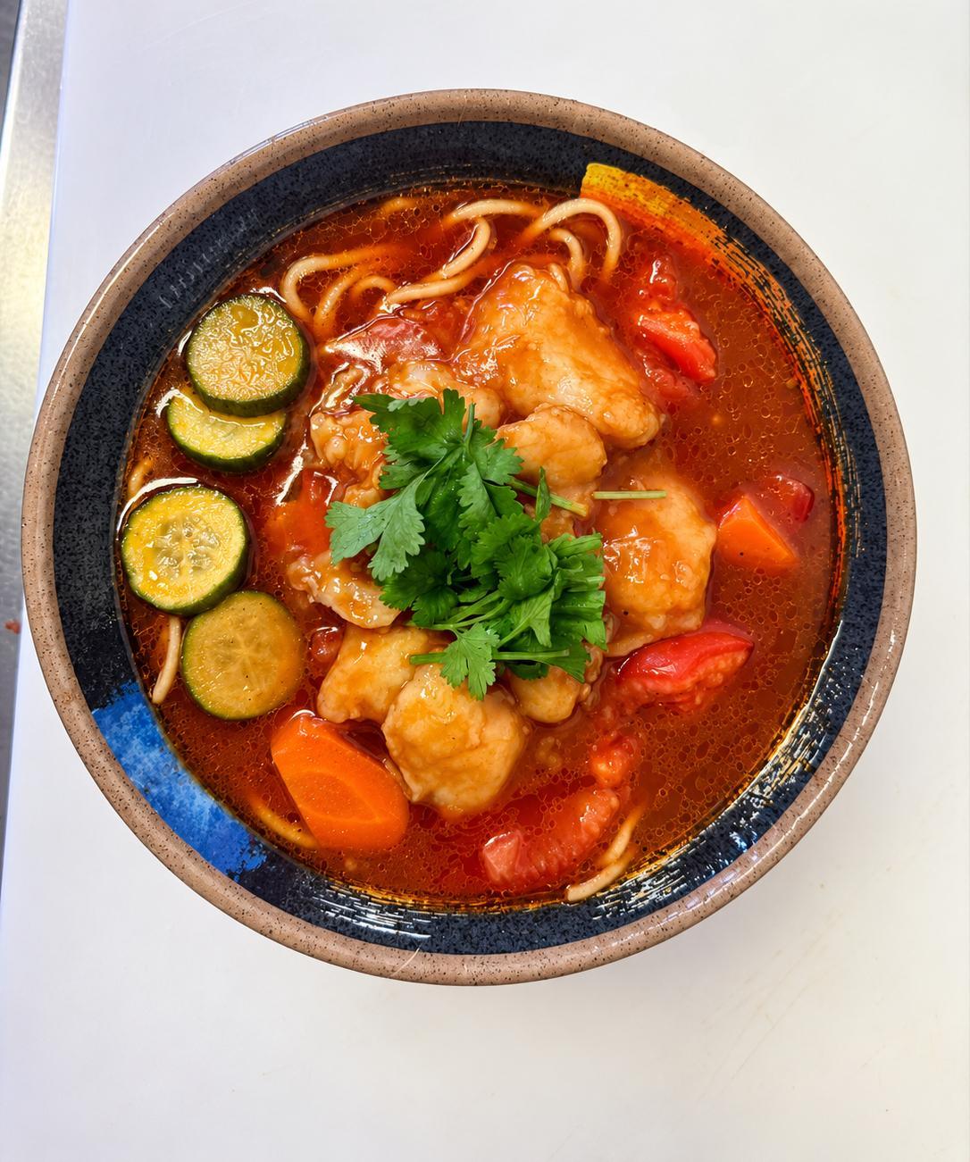 Tomato Fish Fillet Noodle Soup