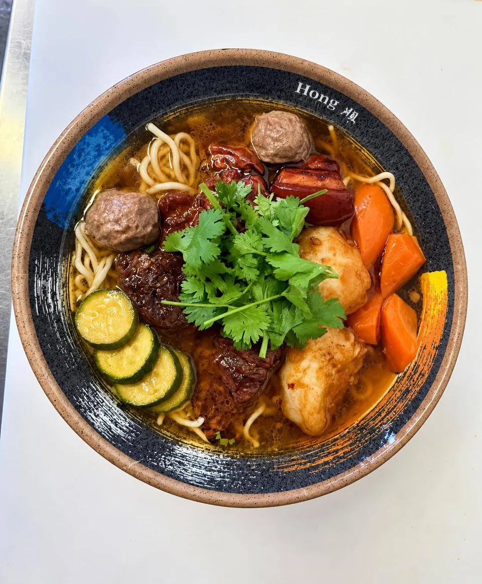Four Delights Noodle Soup (Fish Fillet & Beef Meatballs & Beef & Braised Pork)