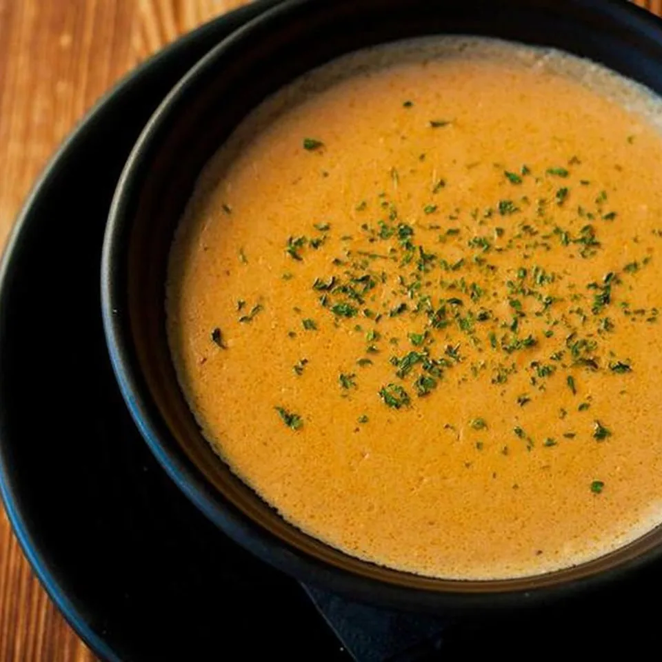 A bowl of lobster bisque