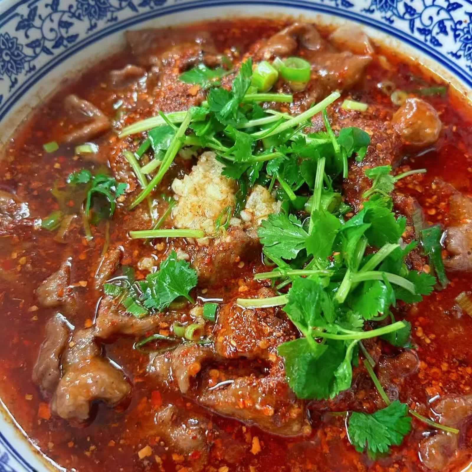 Boiled beef in Szechuan chili oil